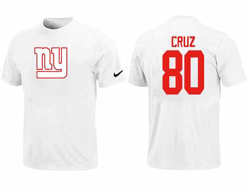 Nike New York Giants #80 Victor Cruz Name & Number NFL T-Shirt - White